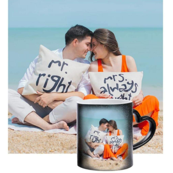 Heart Handle Glitter Effect Magic Mug